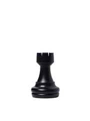 isolated black rook chess piece on white background. © SuppakornSomnuk
