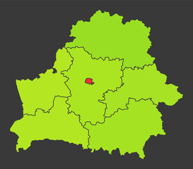 Belarus population heat map as color density illustration