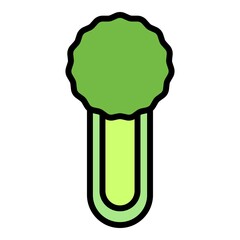 Farm celery icon. Outline farm celery vector icon color flat isolated
