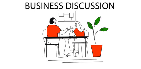 2d illustration business discussion concept
