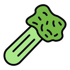 Celery stick icon. Outline celery stick vector icon color flat isolated