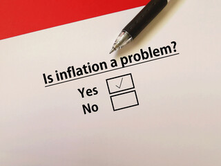 Fototapeta premium Questionnaire about inflation