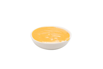 Sauce in a bowl isolated on white background.