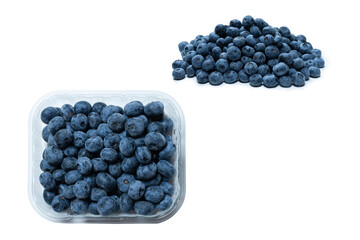 Group of fresh blueberry isolated on a white background.