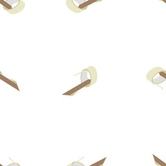 A seamless jpeg pattern of an MRI scanner isolated on white background. Designed in beige, brown colors for medical, science concepts, backgrounds, prints, templates