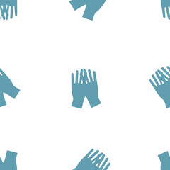 A seamless jpeg pattern of rubber gloves isolated on white background. Designed in blue colors for medical concepts, backgrounds, prints, templates