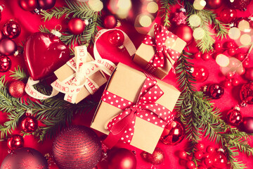 Monochrome red christmas lifestyle