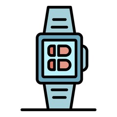 Smart watch interface icon. Outline smart watch interface vector icon color flat isolated