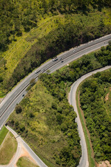 Aerial view of road and highway