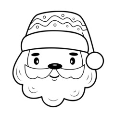 Obraz na płótnie Canvas Christmas coloring book or page. Christmas Santa Claus black and white vector illustration