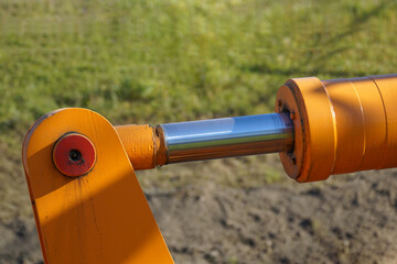 Tractor hydraulic cylinder. The main power and drive element for construction equipment.