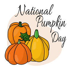 National Pumpkin Day, idea for banner, poster, flyer or postcard