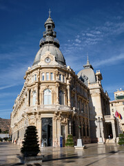 Fototapeta na wymiar Ayuntamiento tradicional histórico de Cartagena en Murcia
