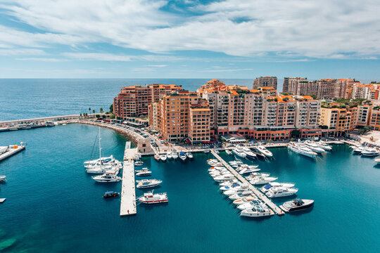 Port of Fontvieille, Monaco, mediterranean sea