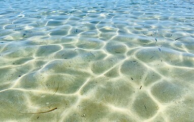 Background of rippled pattern of clean water in the sea