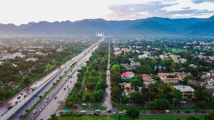 Beautiful Aerial view of the capital Islamabad - Pakistan