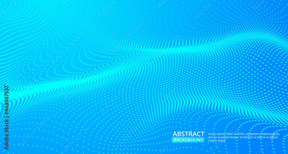 Poster abstract digital wave particle. futuristic point wave. background big data visualization futuristic 