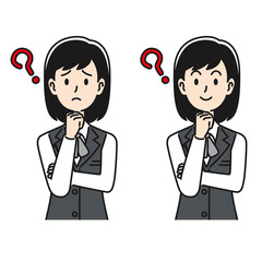 悩んだり考えたりするOL