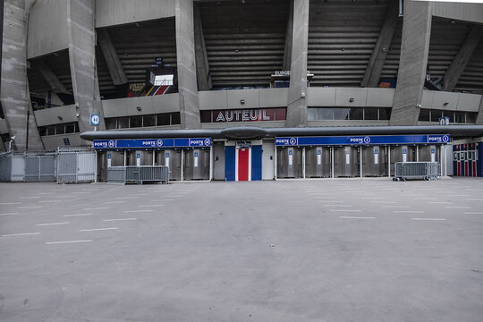 Parc des Princes football Stadium (architect Roger Taillibert, 1972) - home of PSG Paris Saint Germain team (French football Ligue 1). Paris. France. AUGUST 22, 2021.