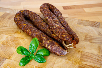 A traditional hesse smoked sausage