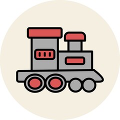 Train Filled Linear Vector Icon Design