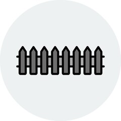 Fence Filled Linear Vector Icon Design