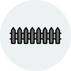 Fence Filled Linear Vector Icon Design