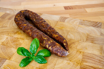 A traditional hesse smoked sausage