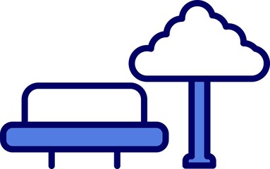 Park Filled Linear Vector Icon Design