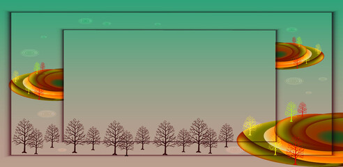Autumn background with trees and dream for text

