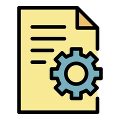 File pc editor icon. Outline file pc editor vector icon color flat isolated