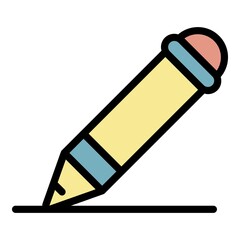 Editor pen icon. Outline editor pen vector icon color flat isolated