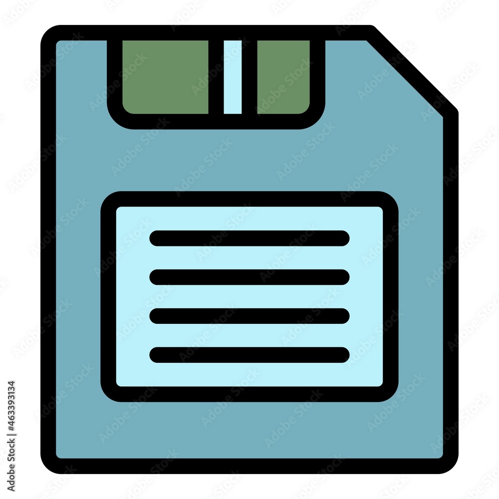 Poster save file editor icon. outline save file editor vector icon color flat isolated