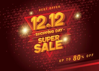 12.12 Shopping Day Super Sale Banner Template design special offer discount