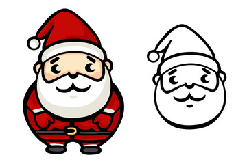 cute Santa Claus cartoon character vector isolated on white background