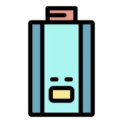 Gas boiler icon. Outline gas boiler vector icon color flat isolated