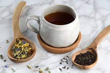 Obraz na płótnie Canvas Cup of herbal tea