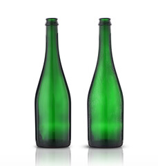 two empty champagne bottles