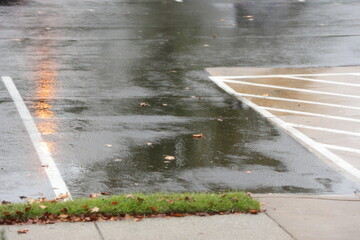 rain drops on the parking spot