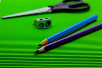 pencils and sharpener