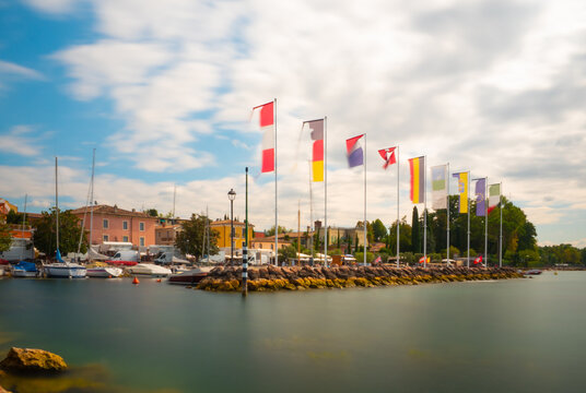 Port of Cisano at Lake Garda in Italy