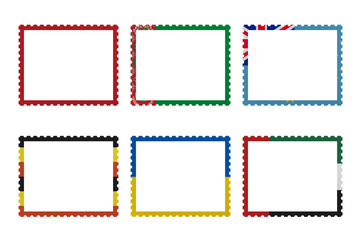 World countries A-Z. Post stamp- frames. Scrapbook elements pack. Part 31