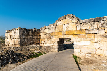 Southern Byzantine Gate at Hierapolis ancient site in Denizli province of Turkey.