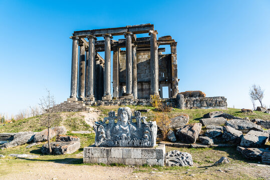 Temple of Zeus at Aizanoi ancient site in Kutahya province of Turkey.
