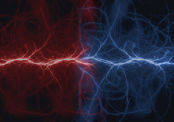 Fire and ice lightning background, power electrical abstract