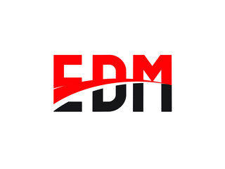EDM Letter Initial Logo Design Vector Illustration