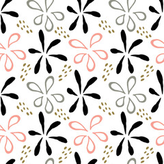 seamless repeating pattern with flowers. vector illustration