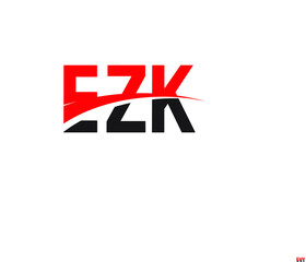 EZK Letter Initial Logo Design Vector Illustration