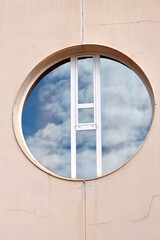 Reflection of the sky in window