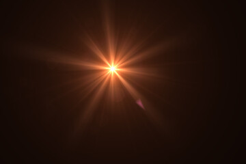 lens flare effect on black blackground